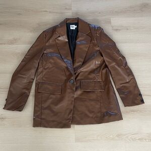 Princess Polly Brown leather Blazer